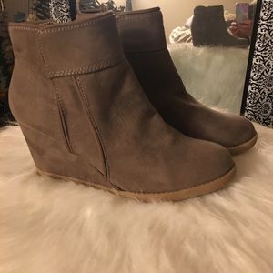Wedge Ankle Booties Suede